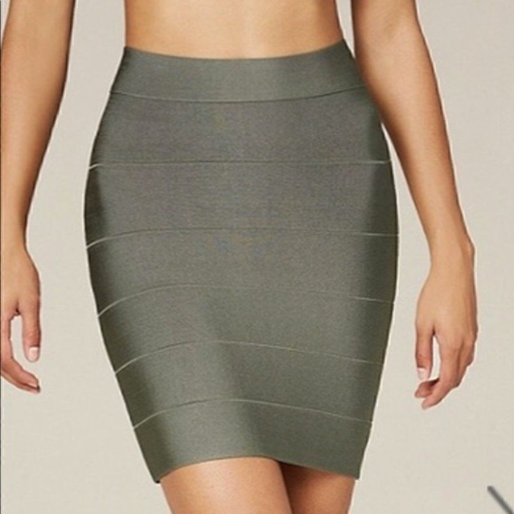 NWOT Y2K Vintage Bebe Sage Military Green Bandage Skirt